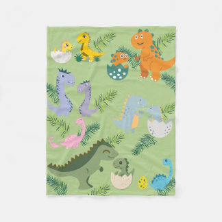 Dino Hatch & Ferns Fleece Blanket