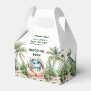 Dino Hatching Soon Baby Boy Thank You Box