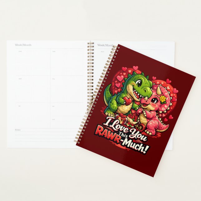 Dino Hearts Rawr Much Valentine,Couple Anniversary Planner (Display)