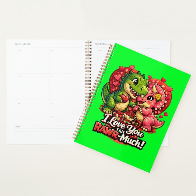 Dino Hearts Rawr Much Valentine,Couple Anniversary Planner (Display)