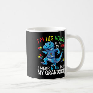 Dino I’m His Voice He’s My Heart I Wear Blue For M Coffee Mug