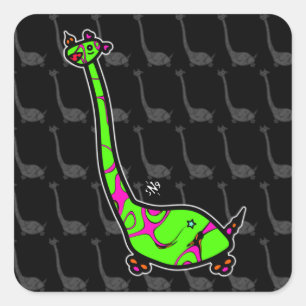 Dino Joe Colourful horned dinosaurs like creature  Square Sticker