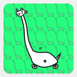 Dino Joe Colourful horned dinosaurs like creature Square Sticker