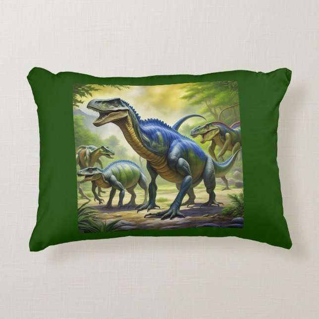 Dino Jungle Adventure Throw Pillow (Front)
