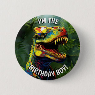 Dino Jurassic Jungle kids BIRTHDAY Boy 6 Cm Round Badge