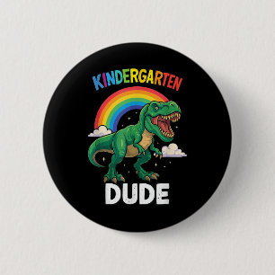Dino Kindergarten Birthday Third Dinosaur Back To 6 Cm Round Badge