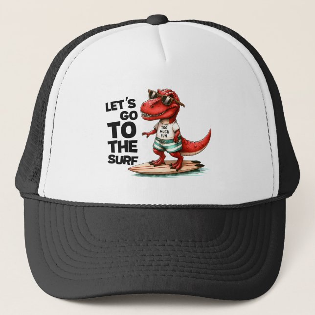 Dino let's go to the surf trucker hat (Front)