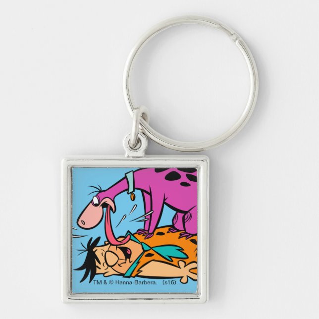 Dino Licking Fred Flintstone Key Ring (Front)
