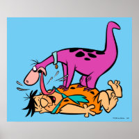 Dino Licking Fred Flintstone