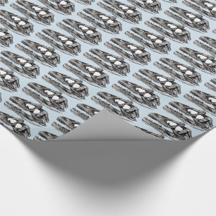 DINO - Light Blue Glossy Wrapping Paper, 30" x 6' Paper