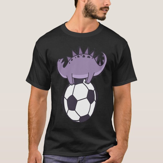 Dino loves Soccer Dinosaur Reptile T-Shirt (Front)