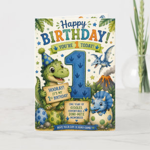 Dino-Mite 1st Birthday  Card