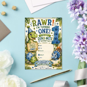 Dino-Mite 1st Birthday Invitation