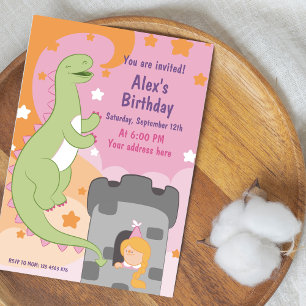 Dino-mite Birthday Bash! Hand-Drawn Dinosaur Invitation