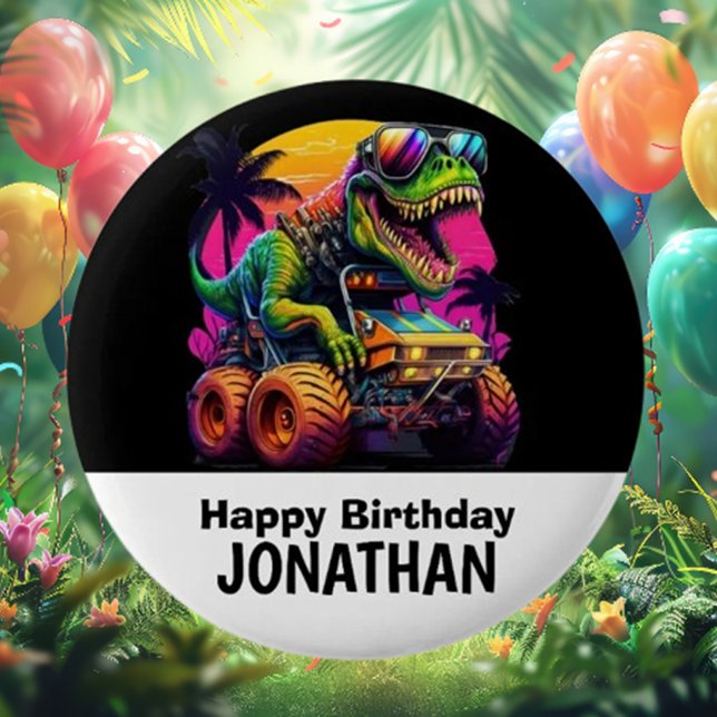  Dino-Mite Birthday Party 6 Cm Round Badge (Make your celebration roar with fun—get started today!)