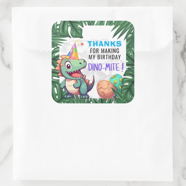 Dino-mite Birthday Thank You Stickers (Bag)