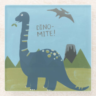 Dino-mite Dinosaur Glass Coaster