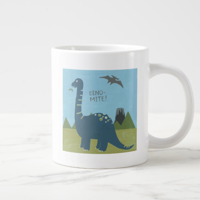 Dino-mite Dinosaur Large Coffee Mug (Right)