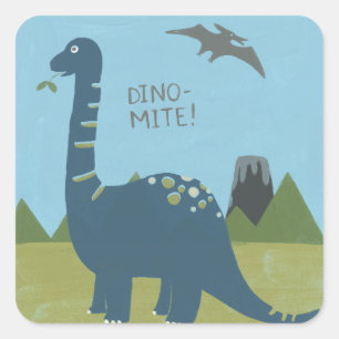 Dino-mite Dinosaur Square Sticker