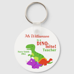 Dino-mite Dinosaur Teacher Appreciation Key Ring