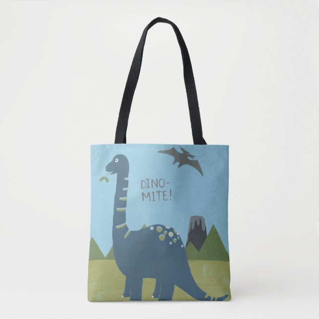 Dino-mite Dinosaur Tote Bag (Front)