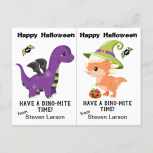 Dino-Mite Dinosaurs School Party Halloween Card