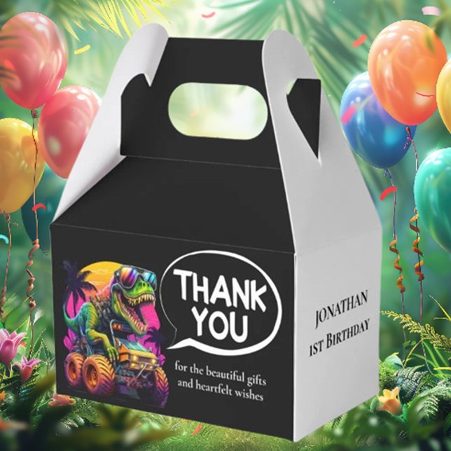 Dino-Mite Monster truck party Favour Box (Make your celebration unforgettable—join the dino-mite fun now!)