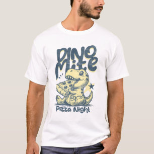 Dino Mite Pizza Night Cute Art T-Shirt