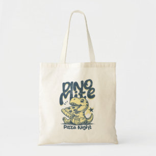 Dino Mite Pizza Night Cute Art Tote Bag