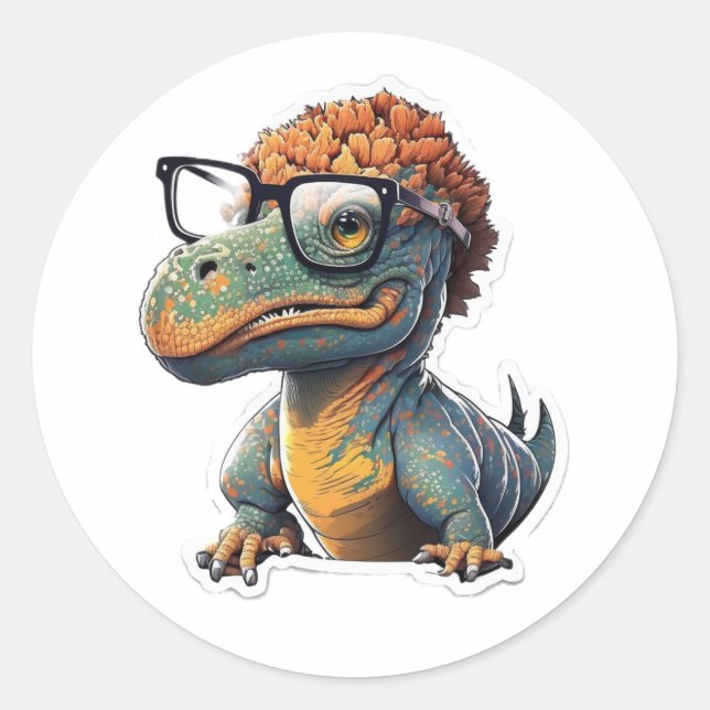 Dino-mite Style: The Spectacled Dinosaur Sticker (Front)