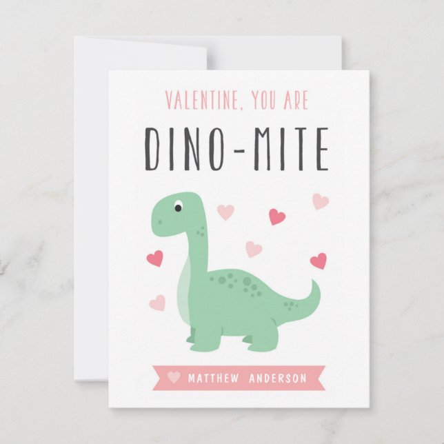 Dino-Mite Valentine's Day Card (Front)