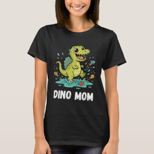 DINO MOM Cute Spinosaurus Dinosaur Splashing Water T-Shirt