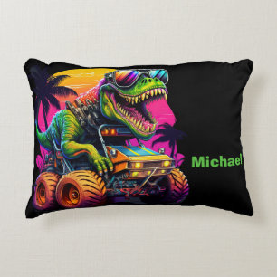 Dino Monster Truck Decorative Cushion