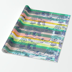 Dino Mood , Dinosaur Art  Gift Wrap
