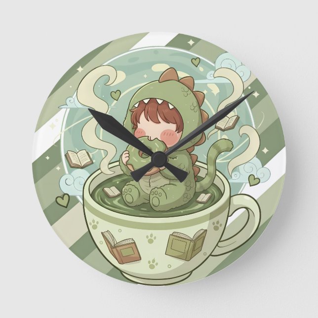 Dino Mug Adventure Round Clock (Front)