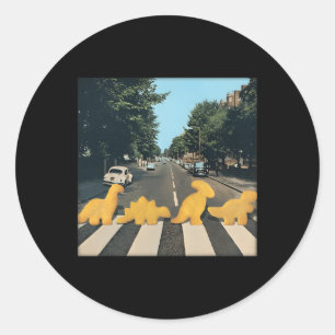 Dino Nuggets Crosswalk Funny Dinosaur Rock Lover Classic Round Sticker