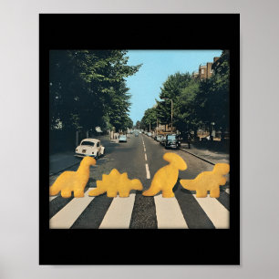 Dino Nuggets Crosswalk Funny Dinosaur Rock Lover Poster