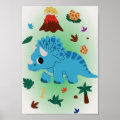 Dino Nursery Print Dinosaur Kids Room Poster | Zazzle