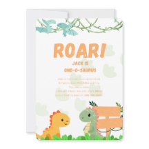 Dino One year birthday card