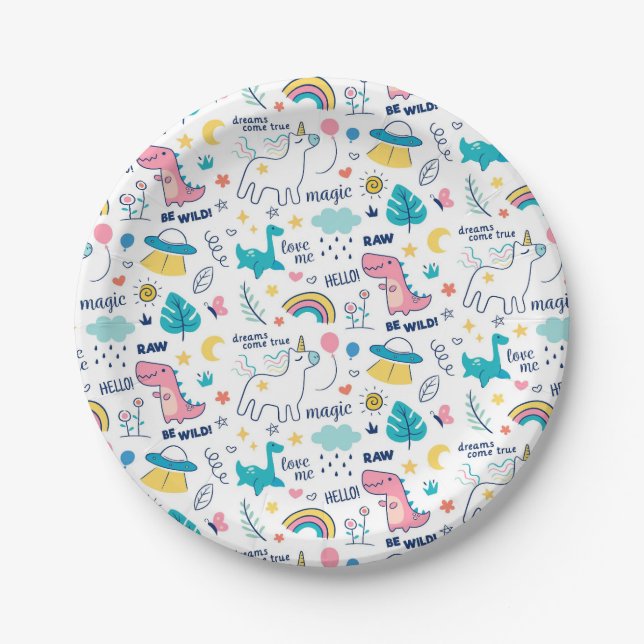Dino  paper plate (Front)