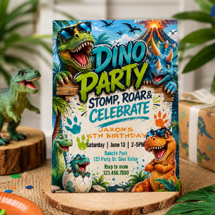 Dino Party Birthday Dinosaur Birthday Invitation