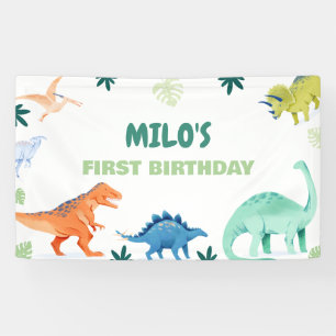 Dino Party Colourful Dinosaur Birthday Banner