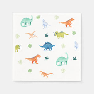 Dino Party Colourful Dinosaur Birthday Napkins