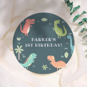 Dino Party Cute Dinosaurs Boy Birthday Party Paper Plate