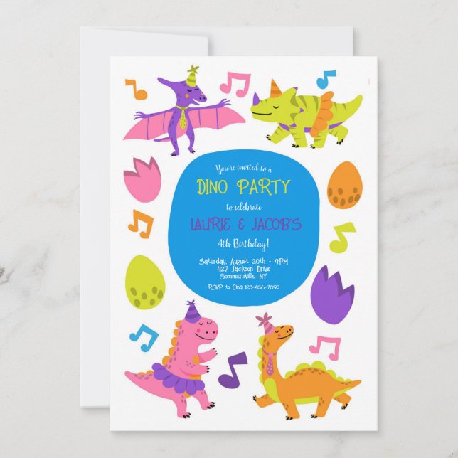 Dino Party Invitation (Front)