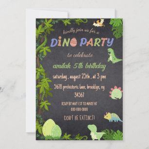 Dino Party jungle cute dinosaurs  Invitation