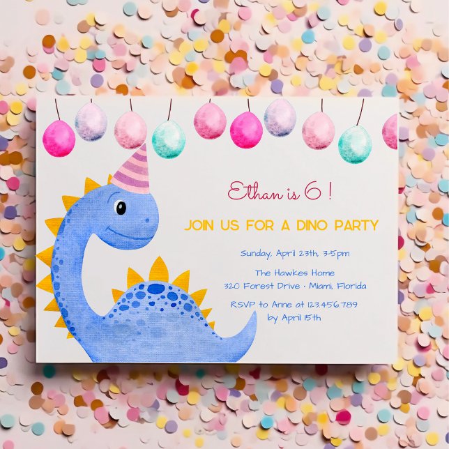 Dino party kids birthday invitation (Creator Uploaded)