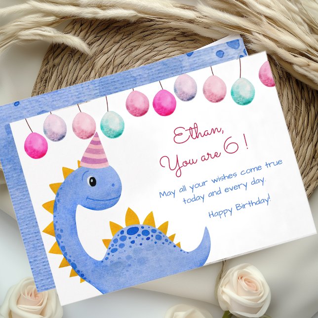 Dino party kids happy birthday announcement (Creator Uploaded)