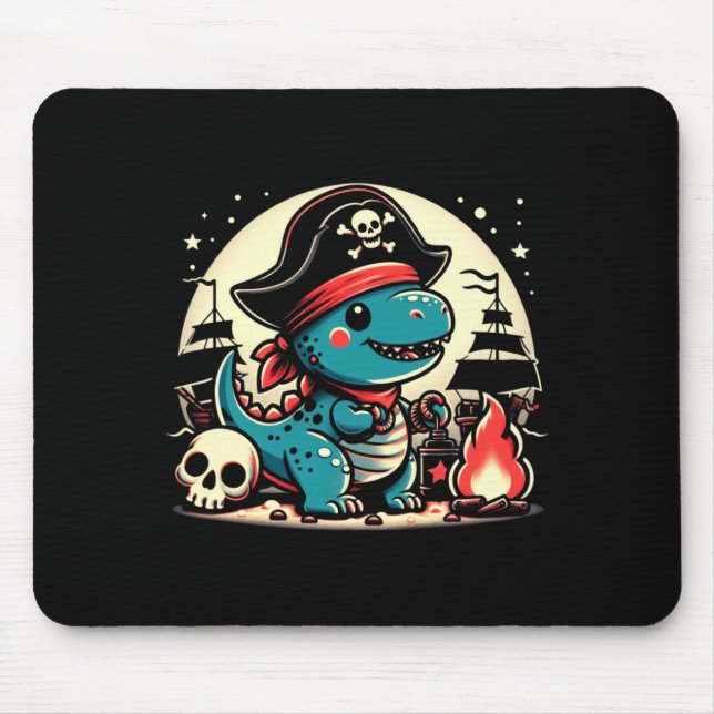 Dino pirate freebooter pirate dinosaur performance mouse mat (Front)