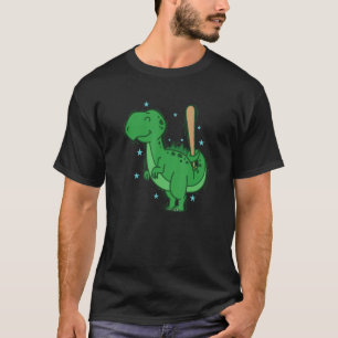 Dino playing Baseball Dinosaur Reptile T-Shirt